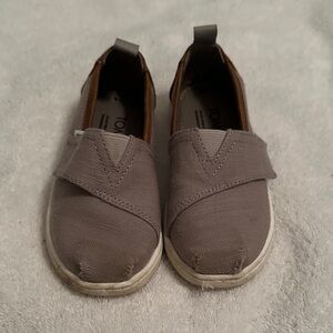 TOMS Kids Taupe Slip-On Sneakers